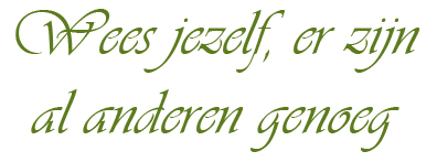 Wees jezelf, er zijn al anderen genoeg